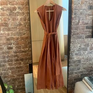 Whimsy + Row Orange/ Rust Cotton Jumpsuit